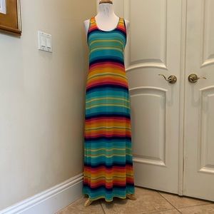 Nwot J Valdi knit jersey striped maxi dress
